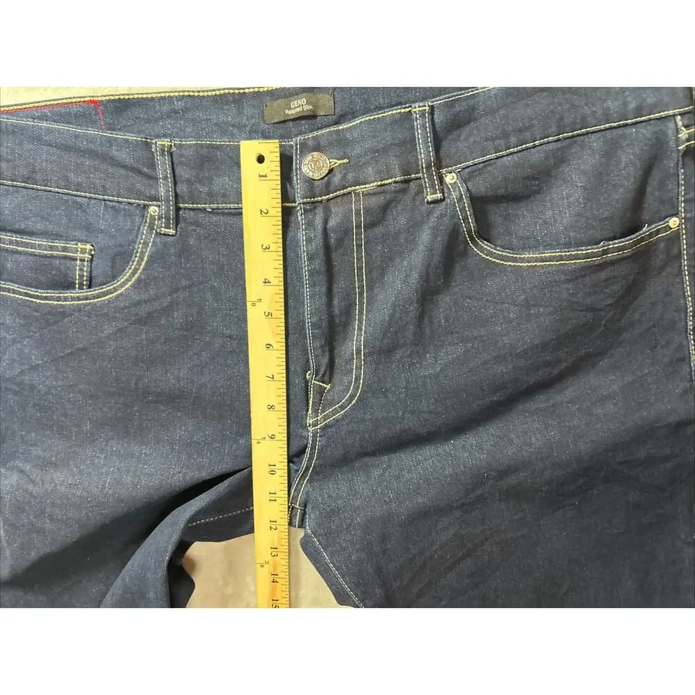 True Religion Jeans Mens 40 Geno Relaxed Slim Dark Wash Preppy Western Casual